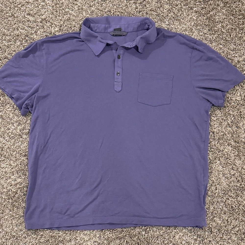 John Varvatos Purple Polo Shirt Silk/Cotton Blend Size XL